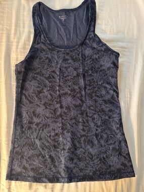 Athleta Navy and Black Patterned Racerback Tank